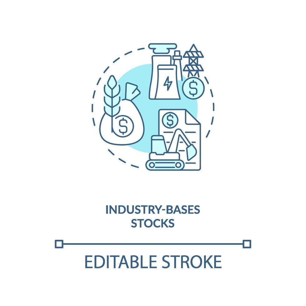 op de industrie gebaseerde aandelen concept pictogram vector