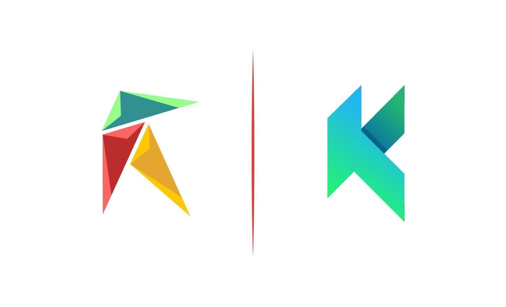 eerste k creatieve logo ontwerpsjabloon vector