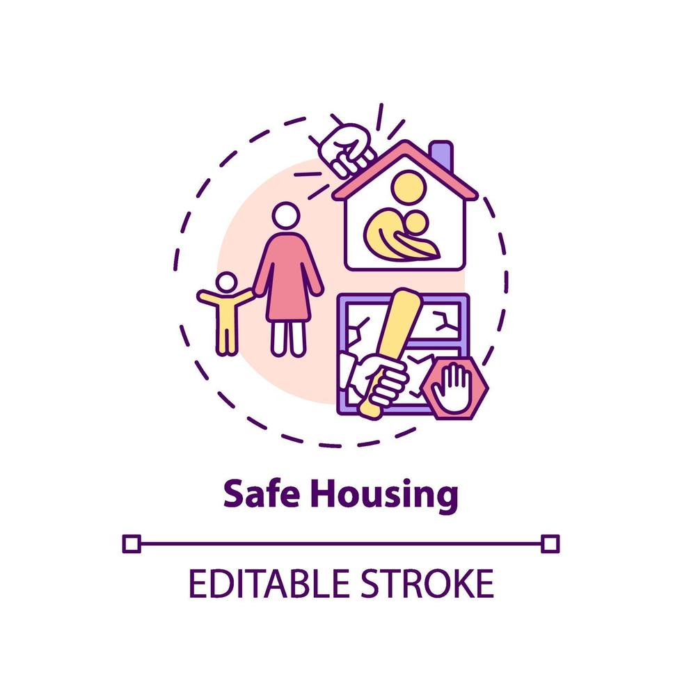 veilige huisvesting concept pictogram vector