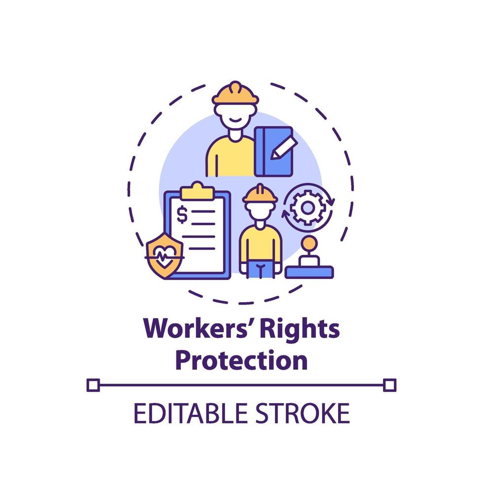 werknemers rechten bescherming concept pictogram vector