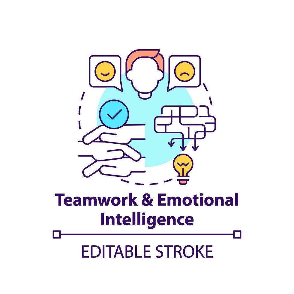 teamwork en emotionele intelligentie concept pictogram vector