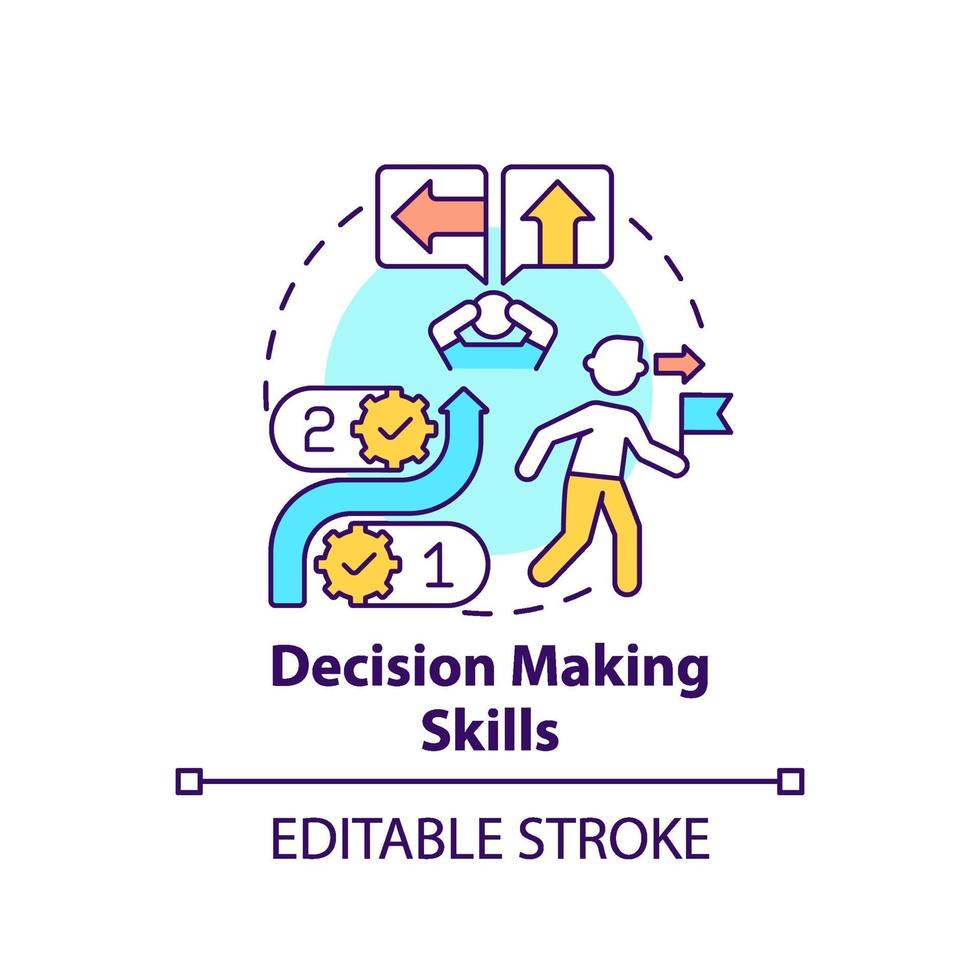 besluitvorming vaardigheden concept pictogram vector
