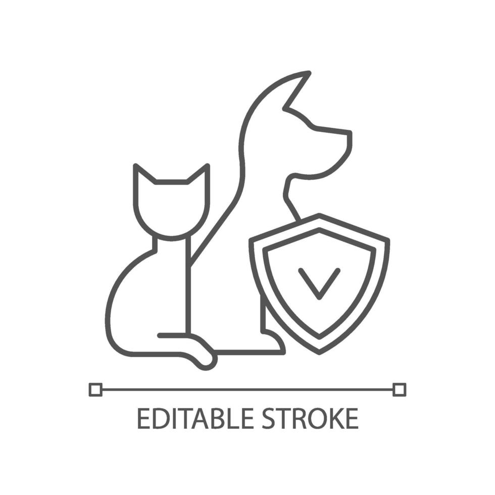 huisdier verzekering lineaire pictogram vector