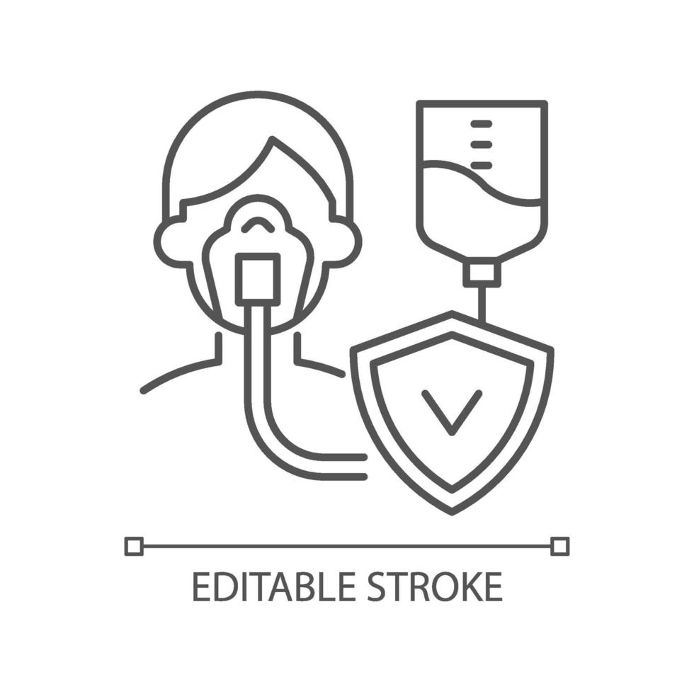 kritieke ziekteverzekering lineaire pictogram vector