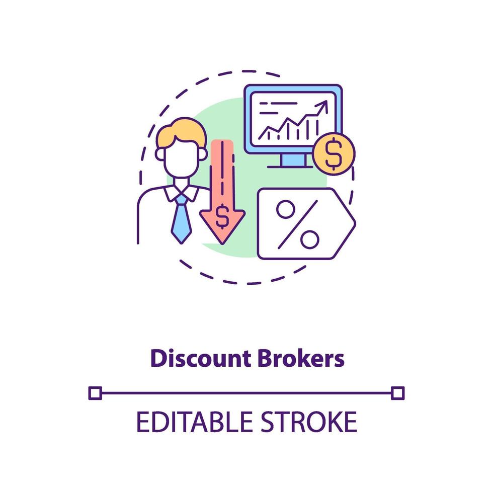 korting makelaars concept pictogram vector