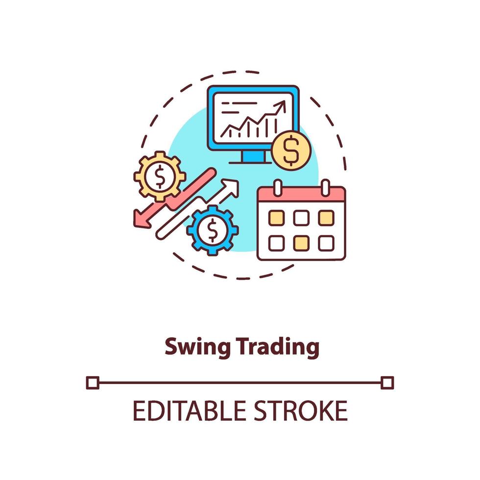 swing trading concept pictogram vector