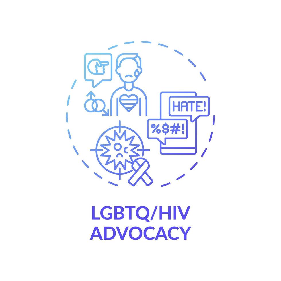 lgbtq en hiv belangenbehartiging concept pictogram vector