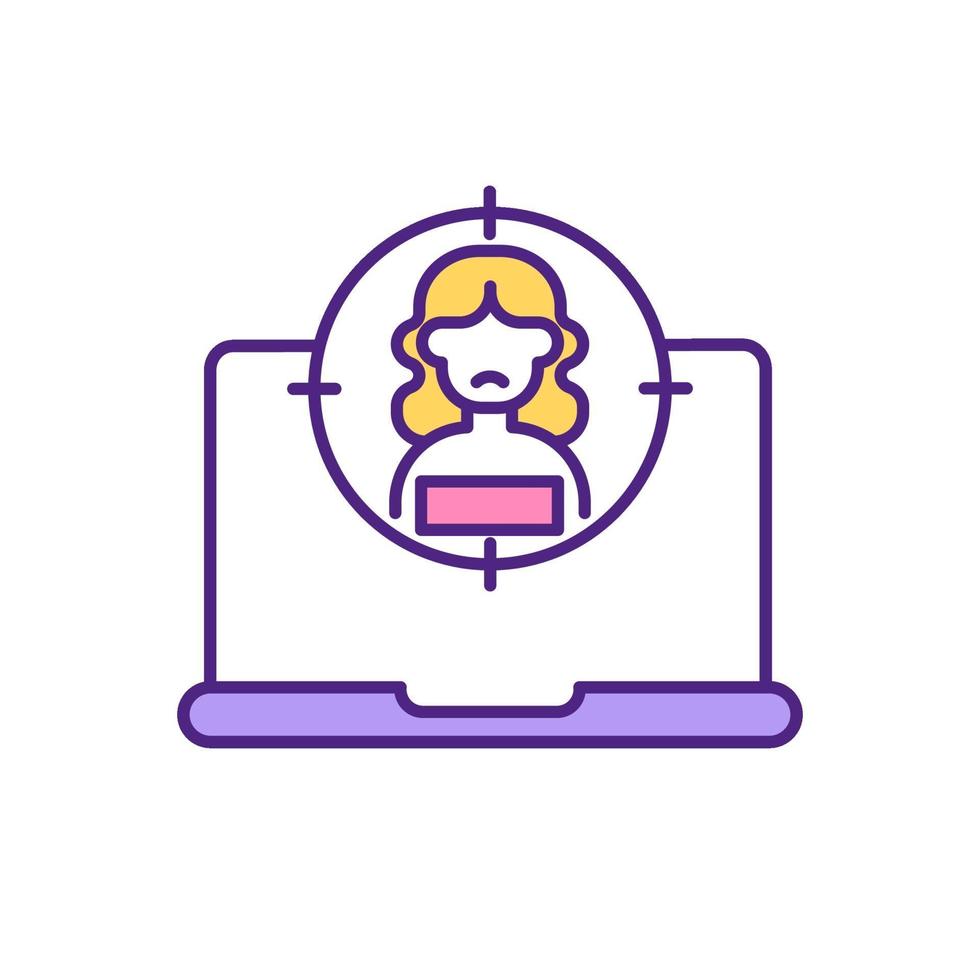 online dating website risico's RGB-kleur pictogram. vector