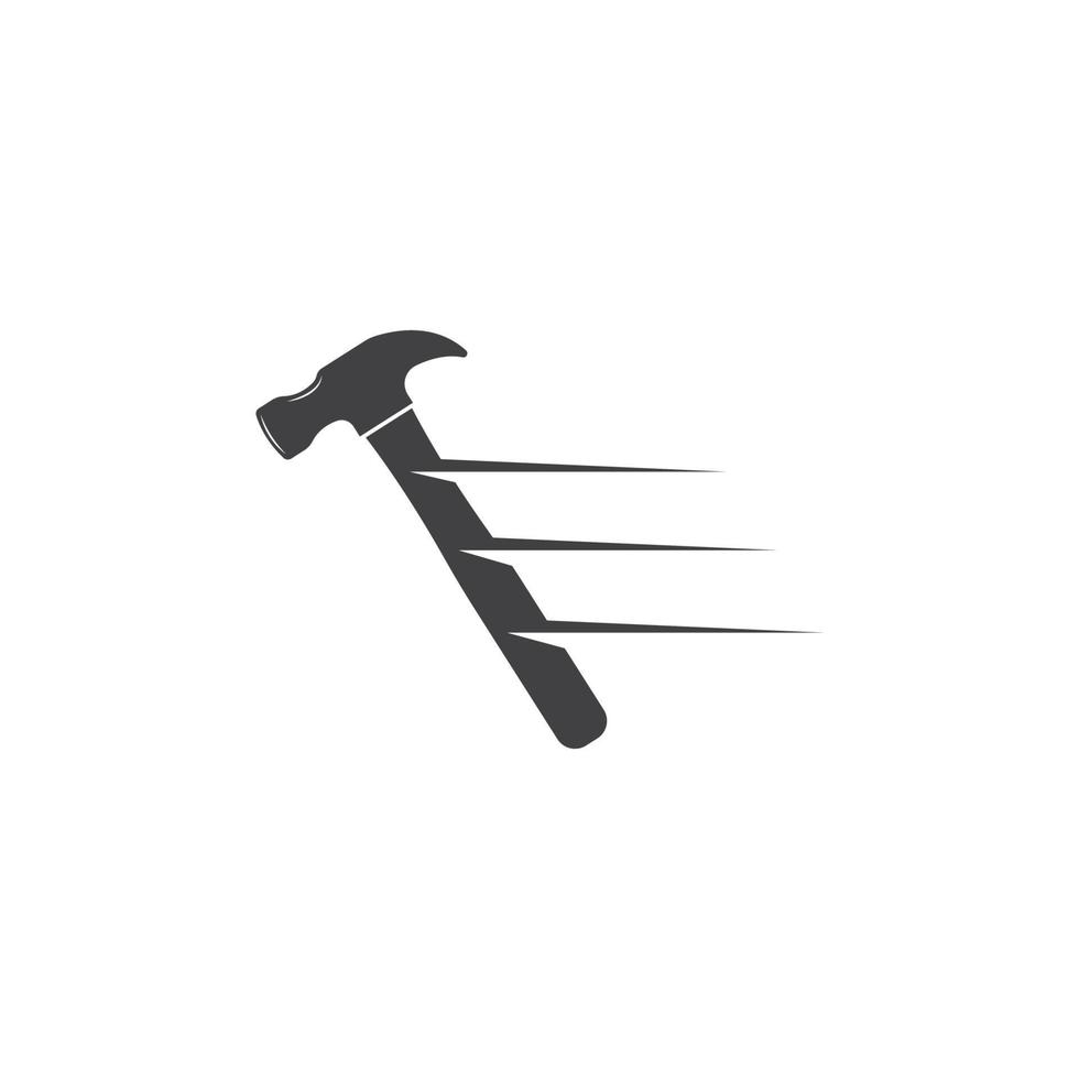 hummer en metaal nagel icoon logo vector illustratie ontwerp