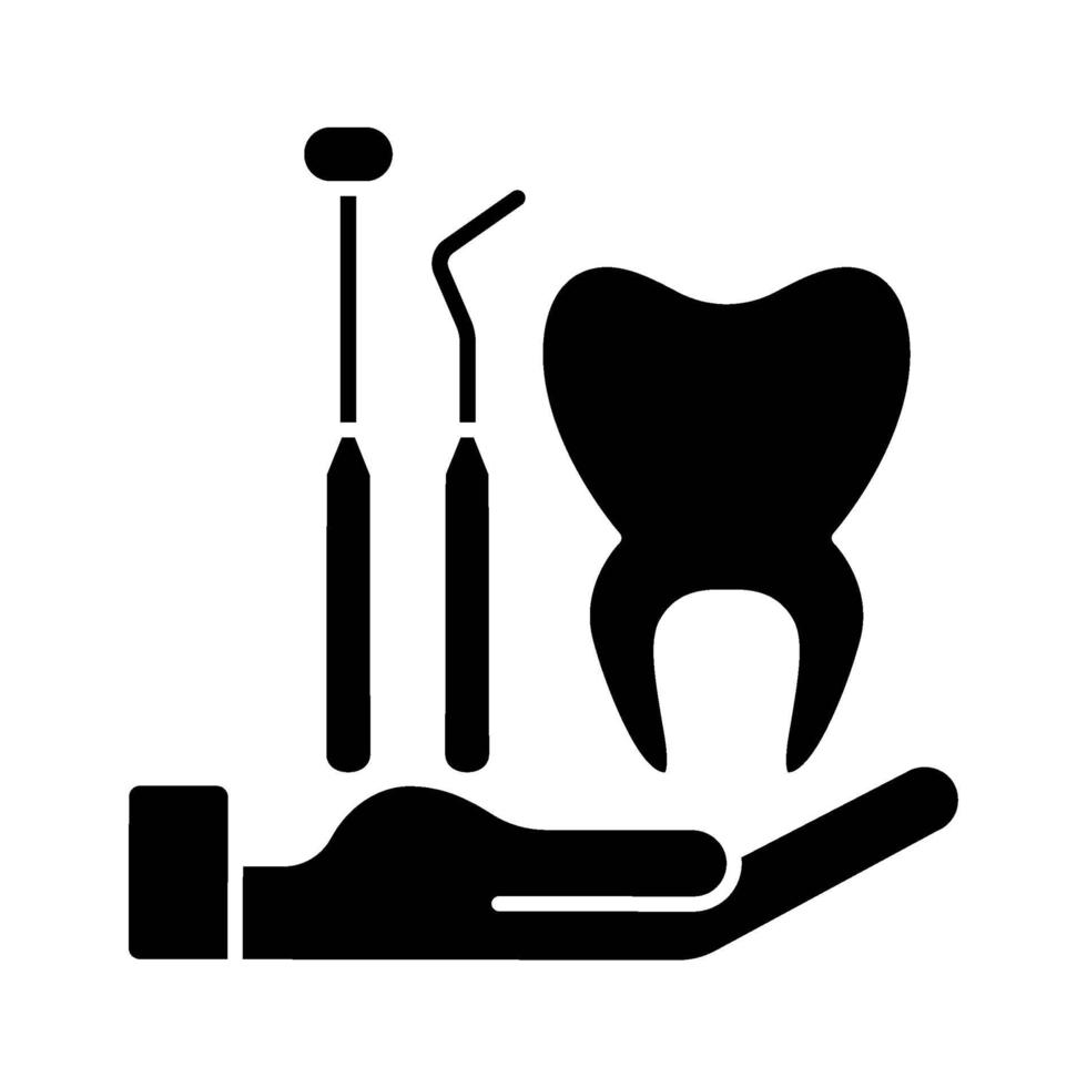 tandheelkundige verzekering zwarte glyph pictogram vector