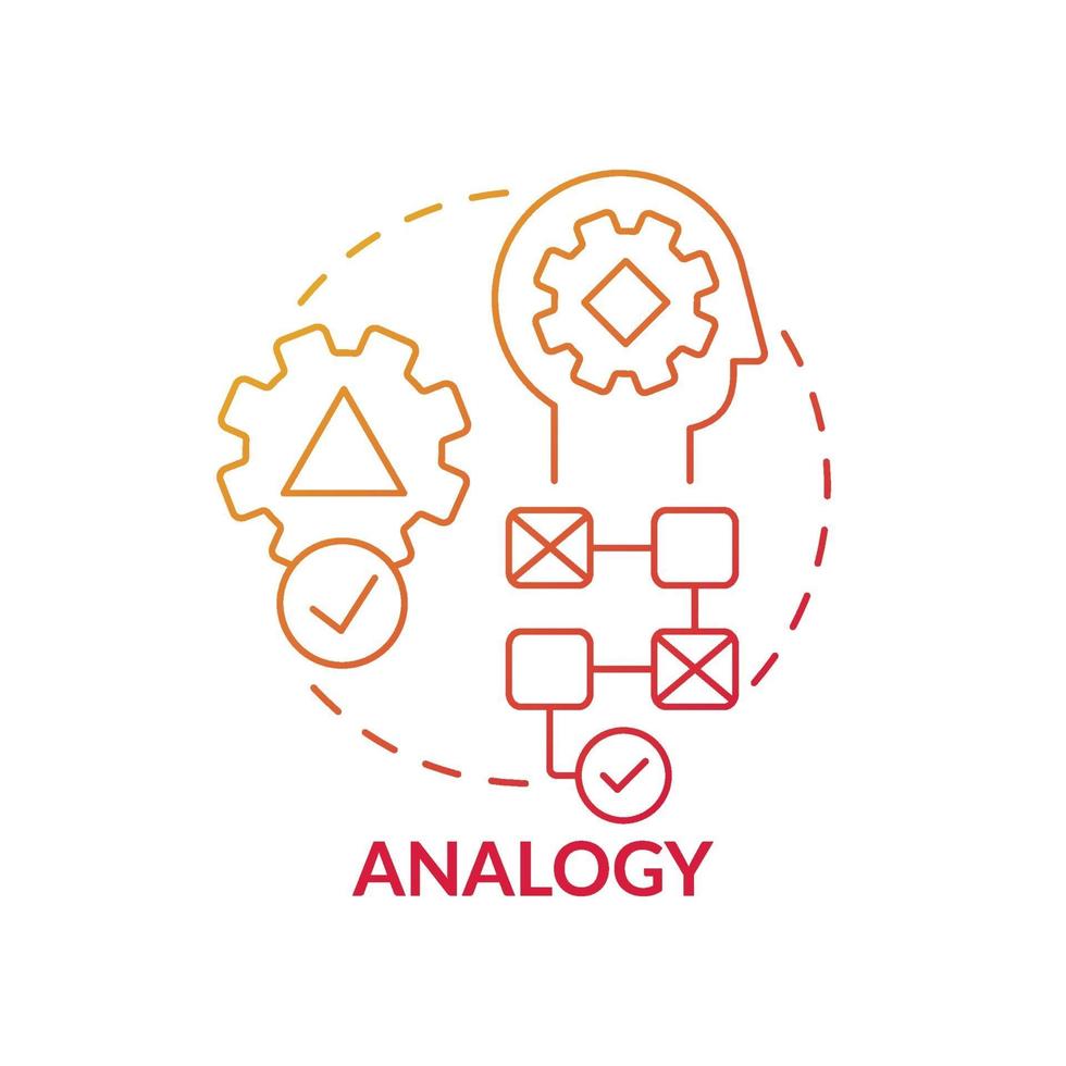 analogie rood kleurovergang concept pictogram vector