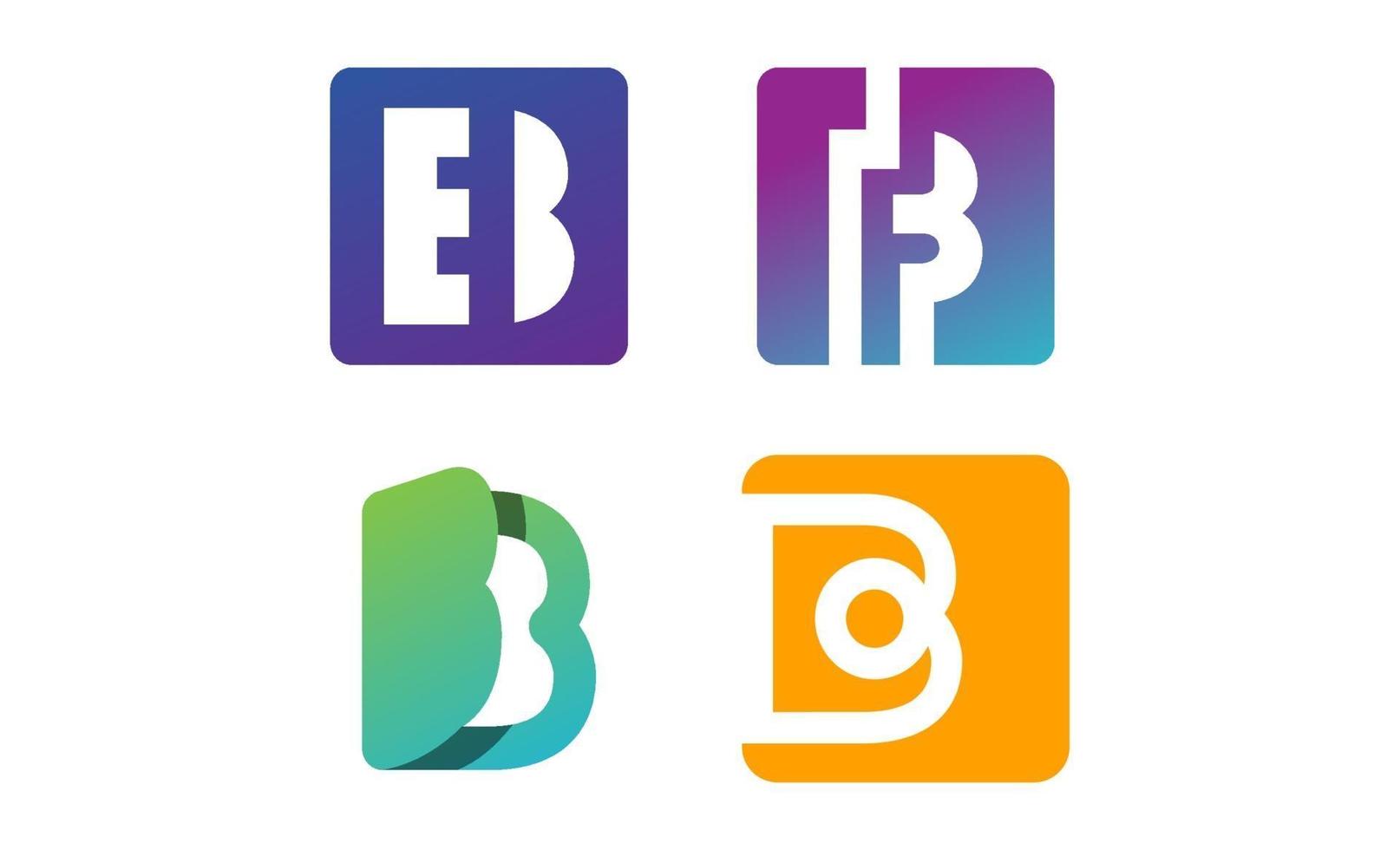 eerste b monogram set logo ontwerpsjabloon vector