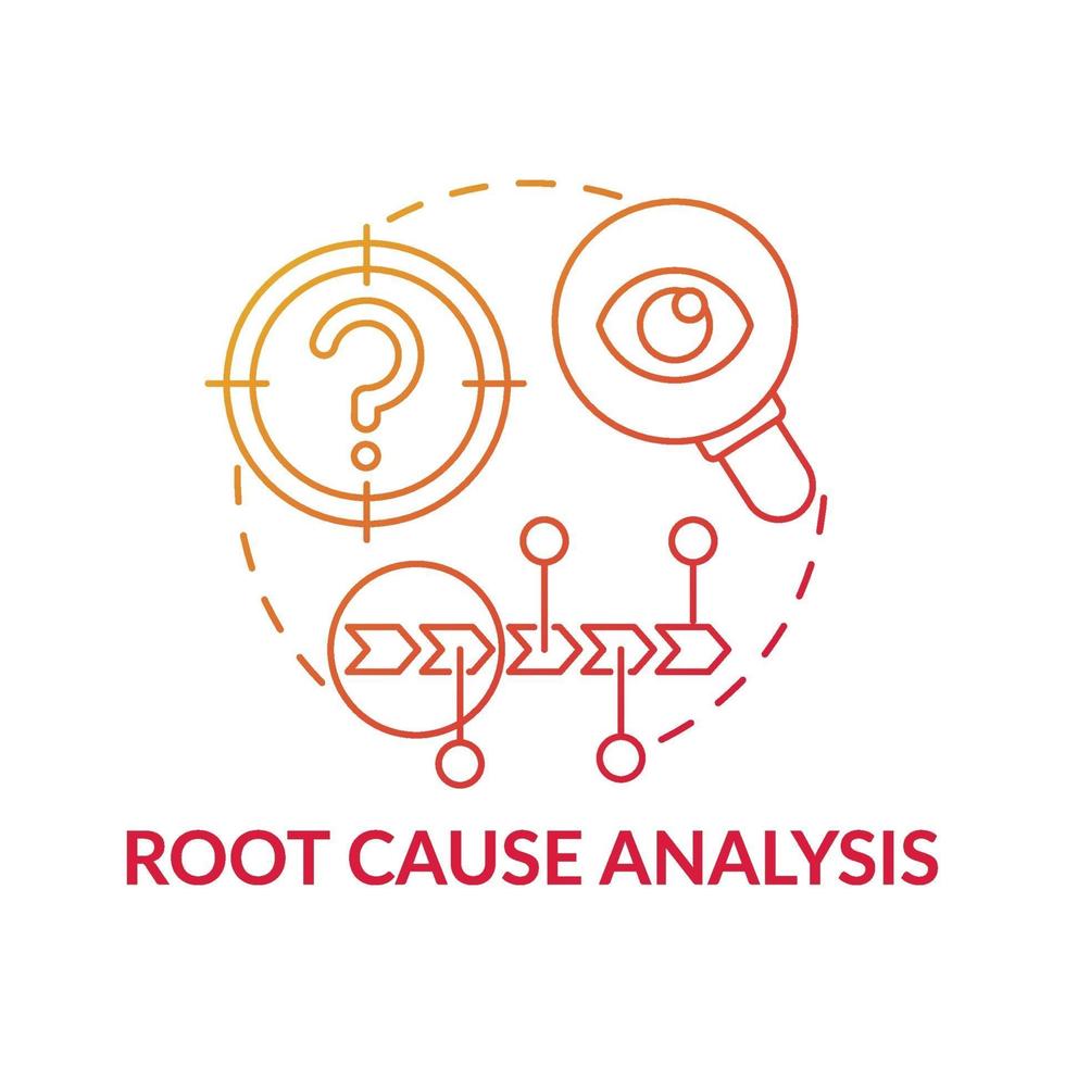 oorzaak analyse rode kleurovergang concept pictogram vector