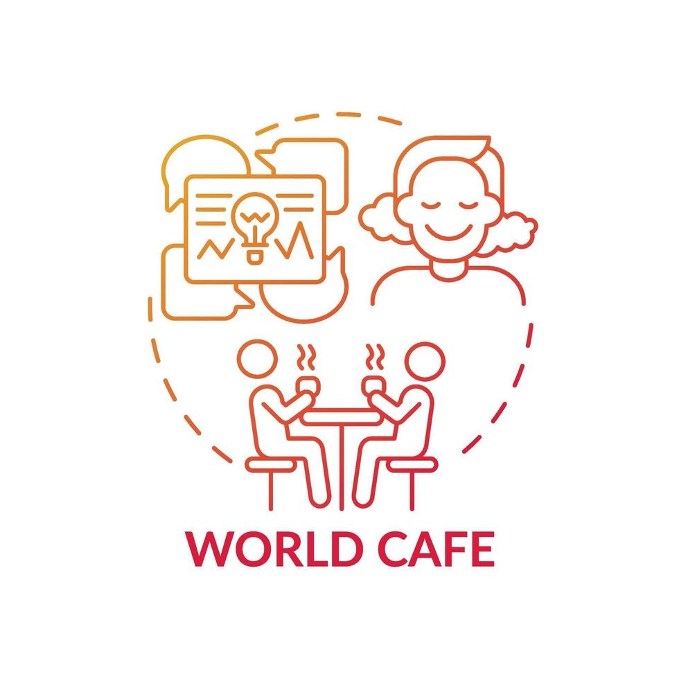 wereld café rood kleurverloop concept pictogram vector