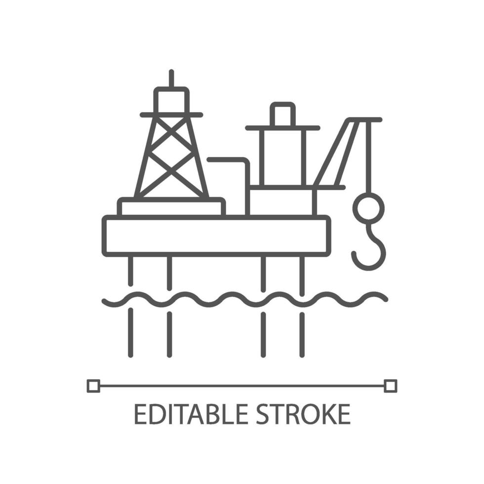 offshore olieplatform lineaire pictogram vector