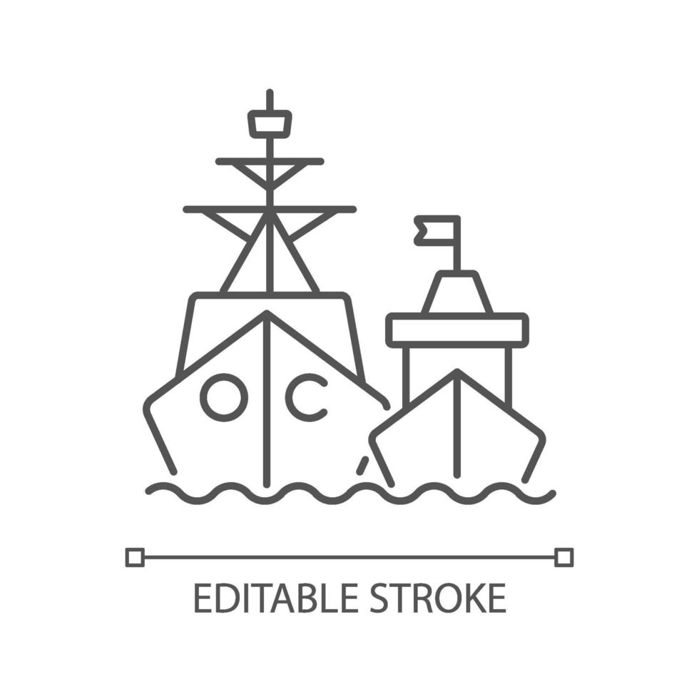 marine vloot lineaire pictogram vector