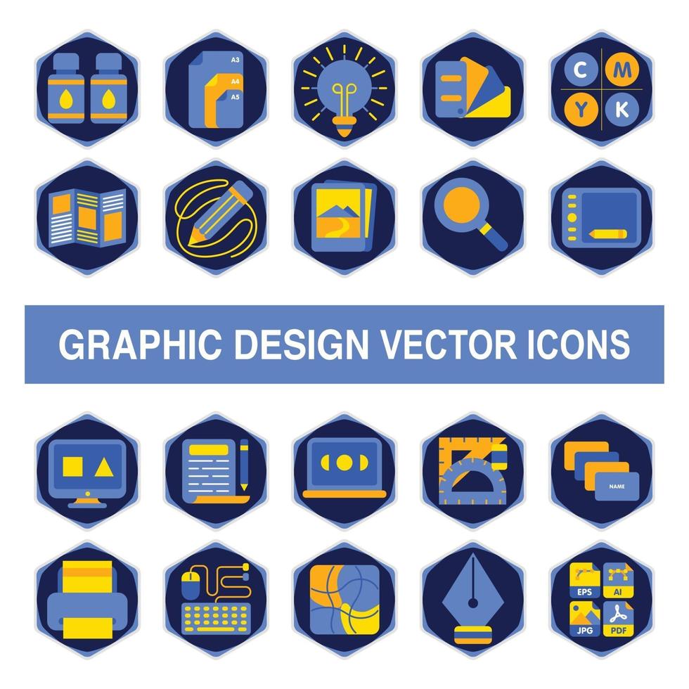 grafisch ontwerp vector iconen in badge design stijl.