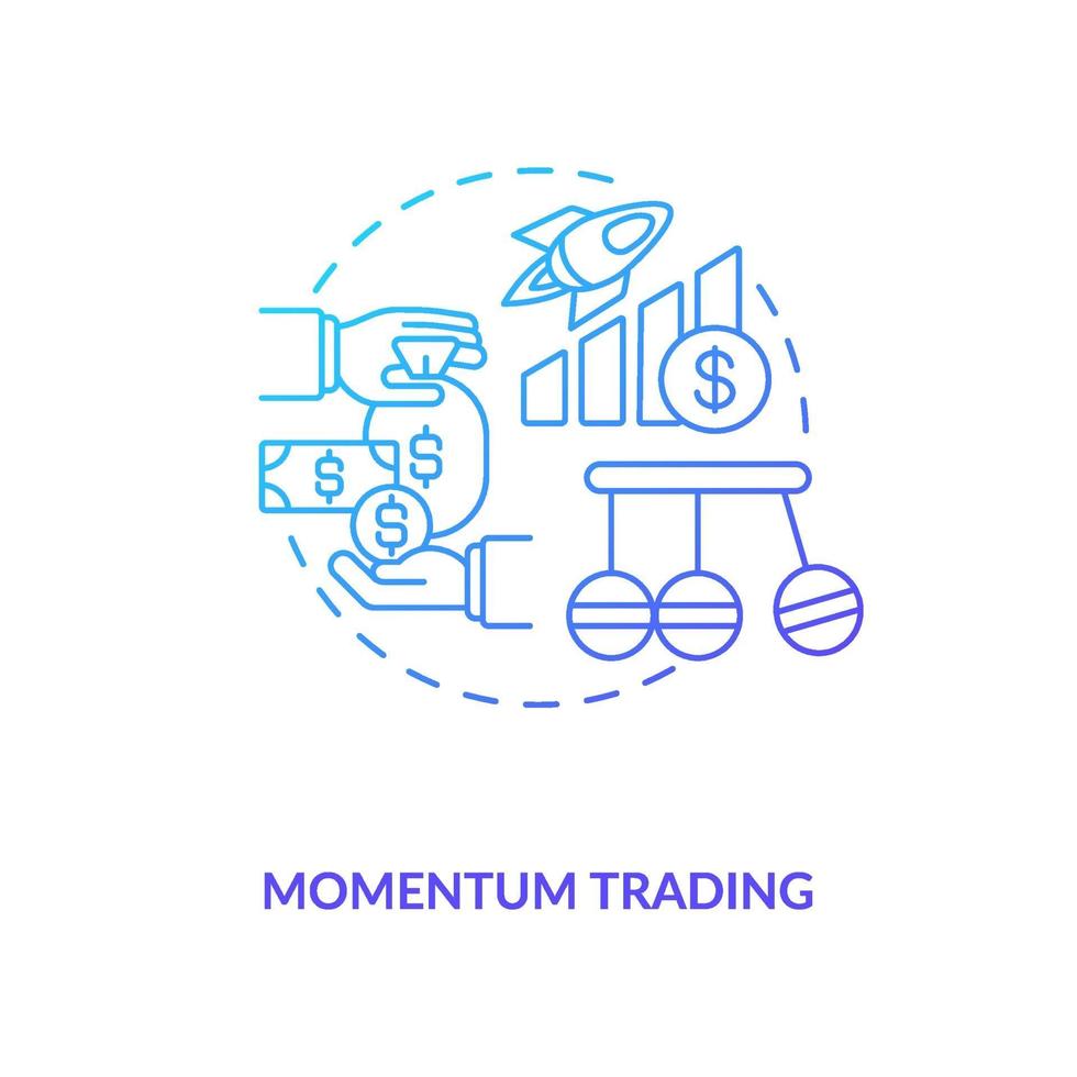 momentum trading concept pictogram vector