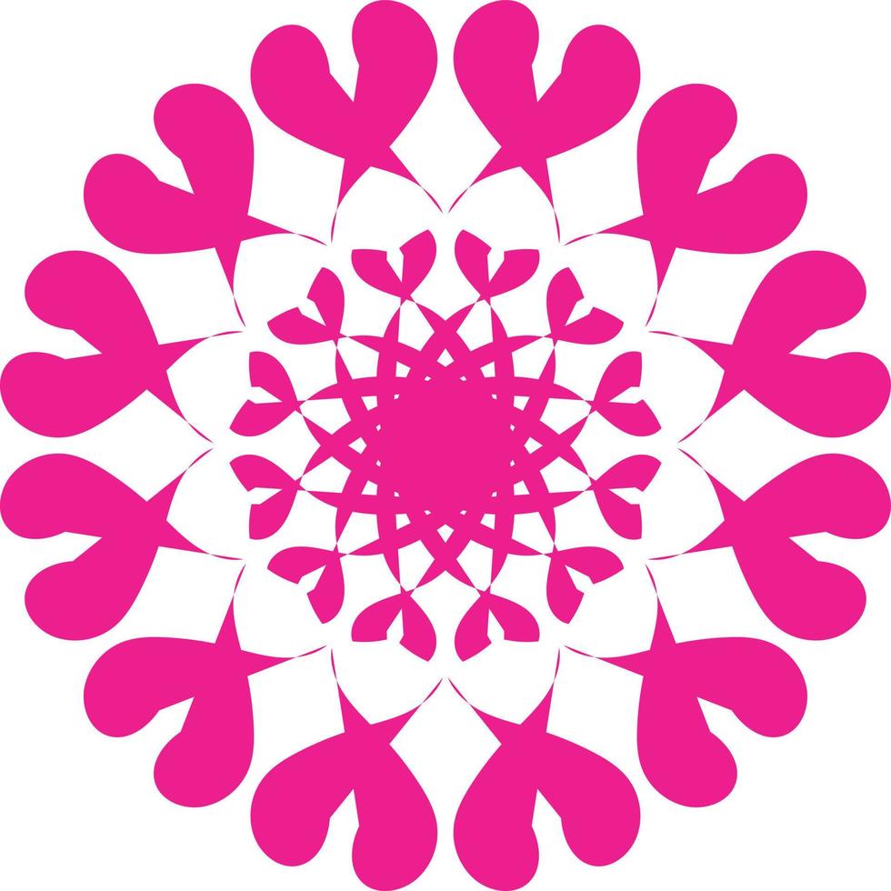 roze kleur mandala bloemen ontwerp vector