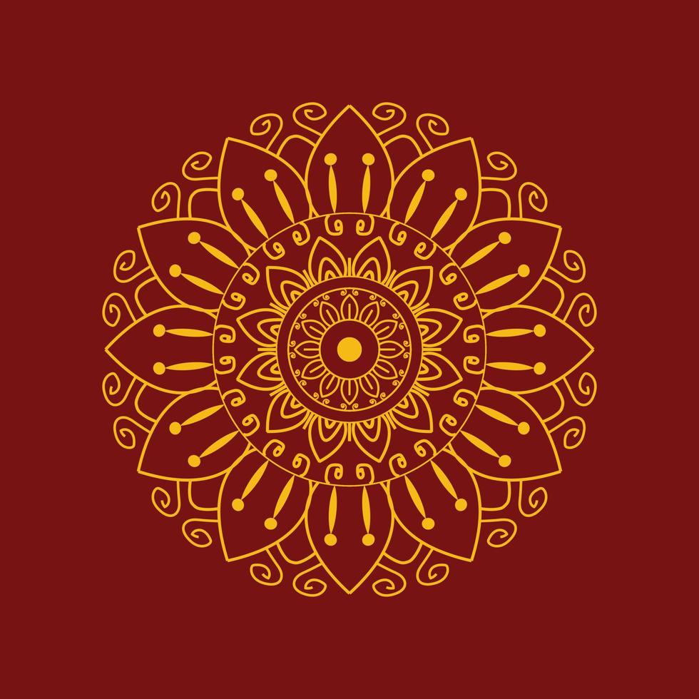 gouden mooi mandala kunst ontwerp vector