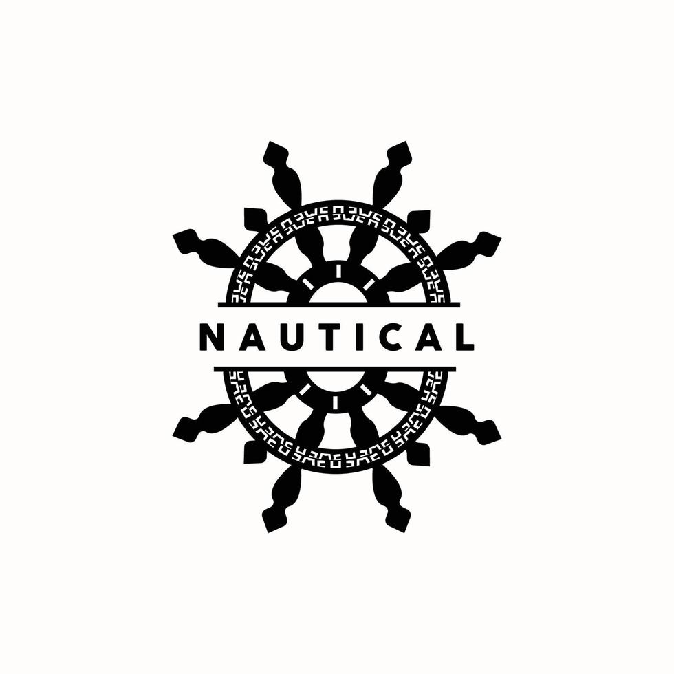 schip stuurinrichting logo, stuurinrichting wiel boot schip jacht kompas vector, elegant gemakkelijk minimalistische ontwerp oceaan, het zeilen vector