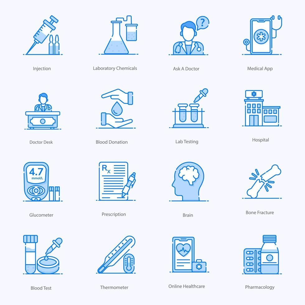 pictogrammen voor medische en laboratoriumapparatuur vector