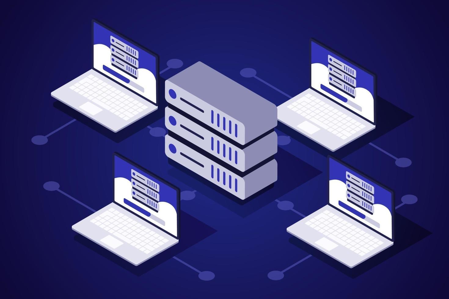 isometrisch laptop netwerk vector