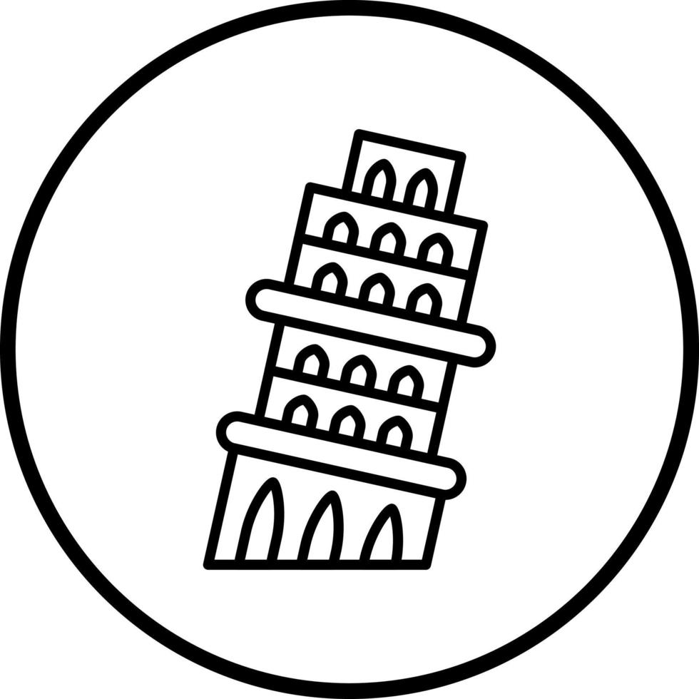 Pisa toren vector icoon stijl