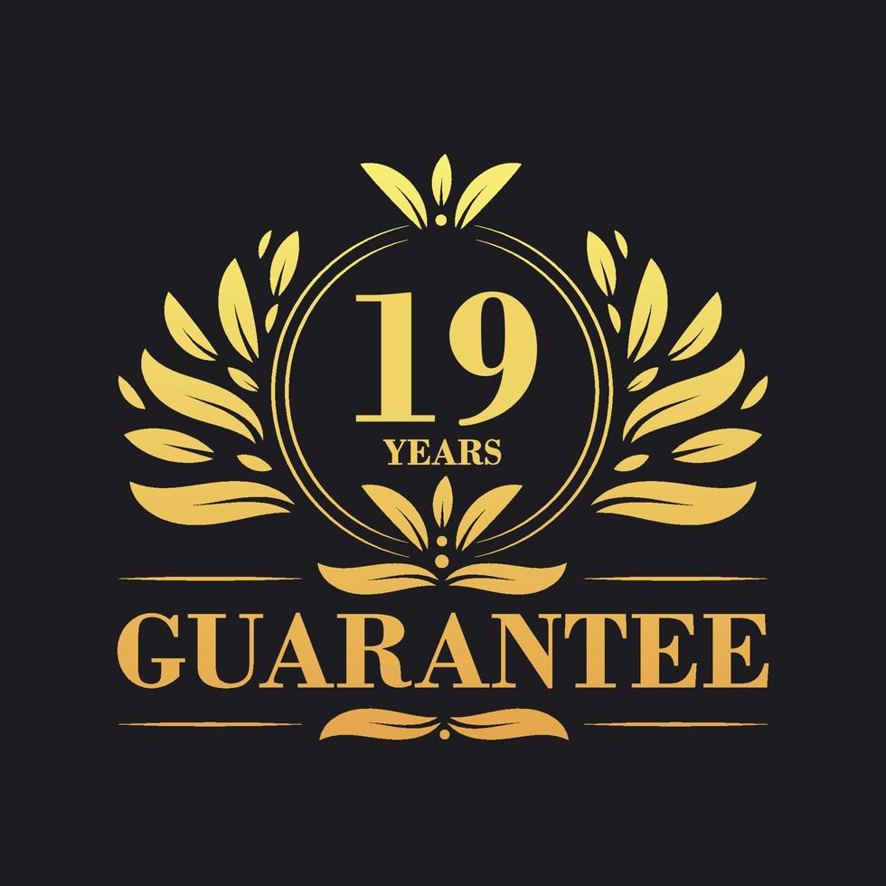 19 jaren garantie logo vector, 19 jaren garantie teken symbool vector