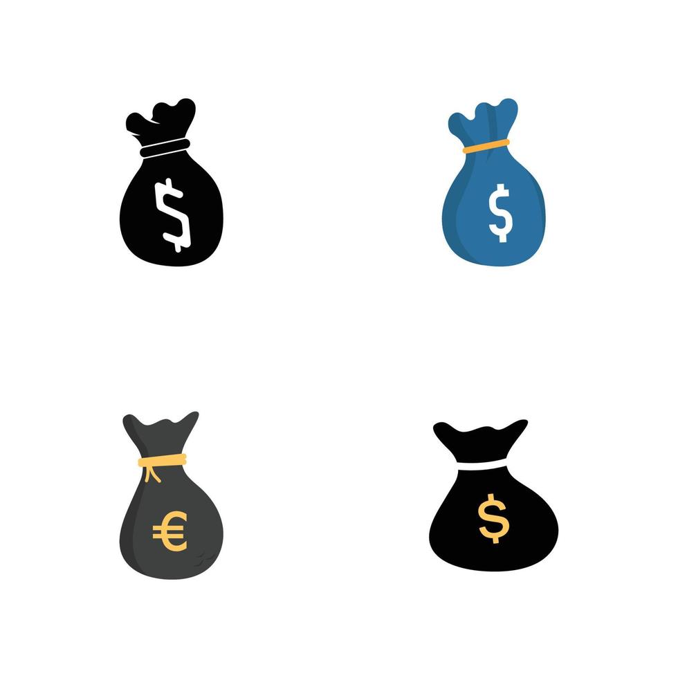 geld tas pictogram sjabloon vector