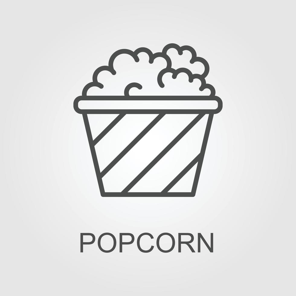 popcorn lijn icoon. knal maïs, emmer, doos. bioscoop concept. vector illustratie kan worden gebruikt voor aan het kijken film, meenemen voedsel, tussendoortje