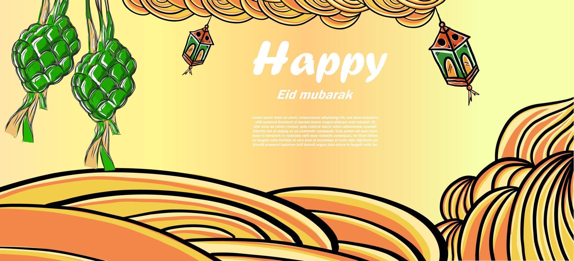 gelukkig eid mubarak van Ramadan vrij vector