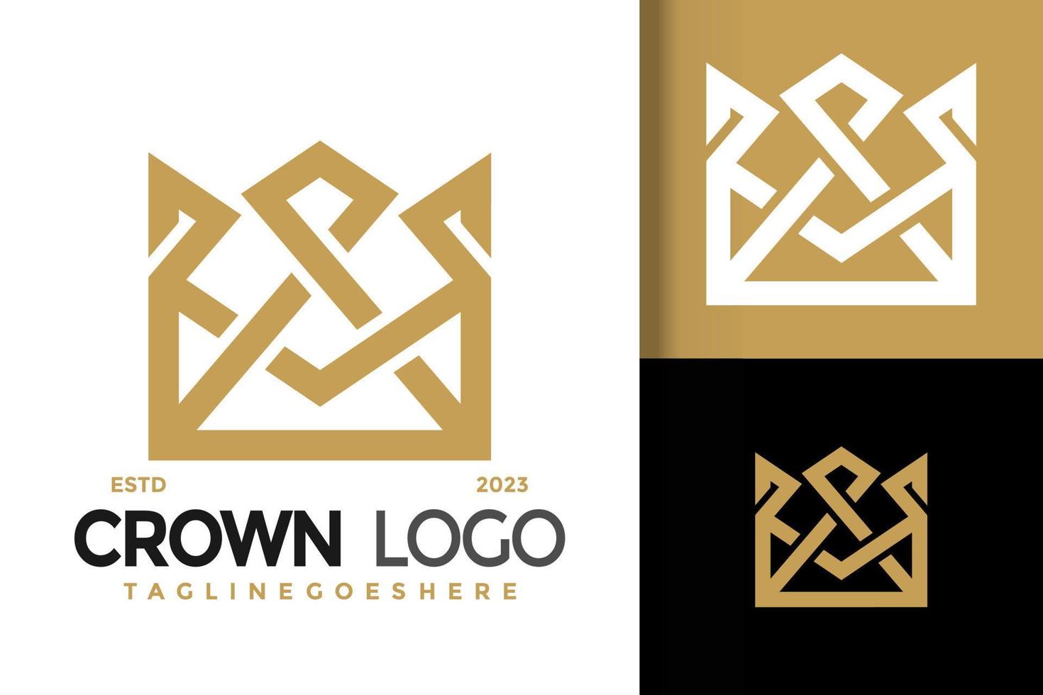 brief m Koninklijk kroon logo vector icoon illustratie