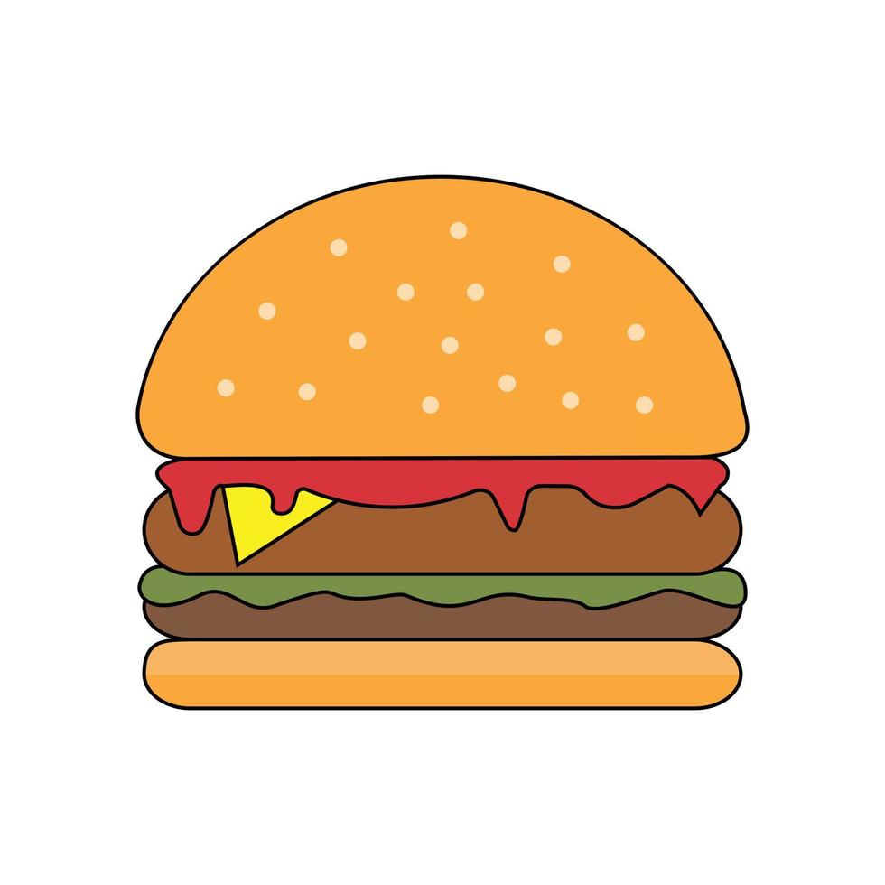 snel voedsel hamburger icoon vector illustratie logo sjabloon