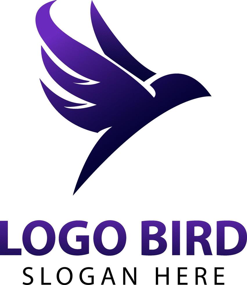 vliegend en stil blauw vogel logo, vogel logo vector