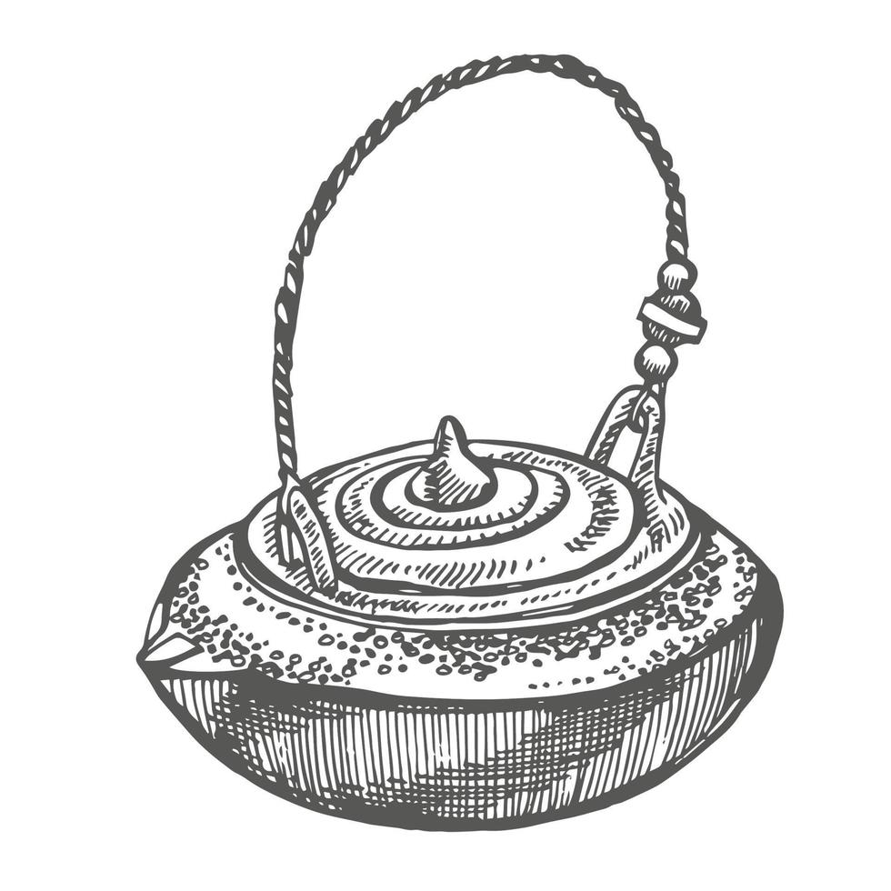 Chinese traditioneel theepot. grafisch hand getekend illustratie, vector. vector
