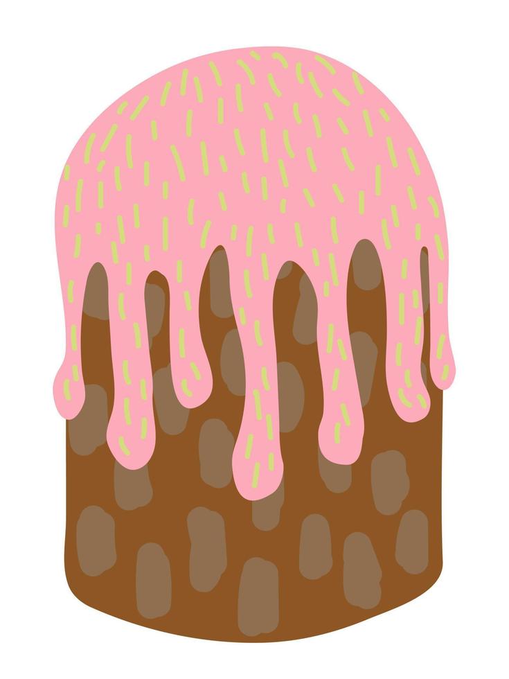 vector Pasen taart met roze glazuur