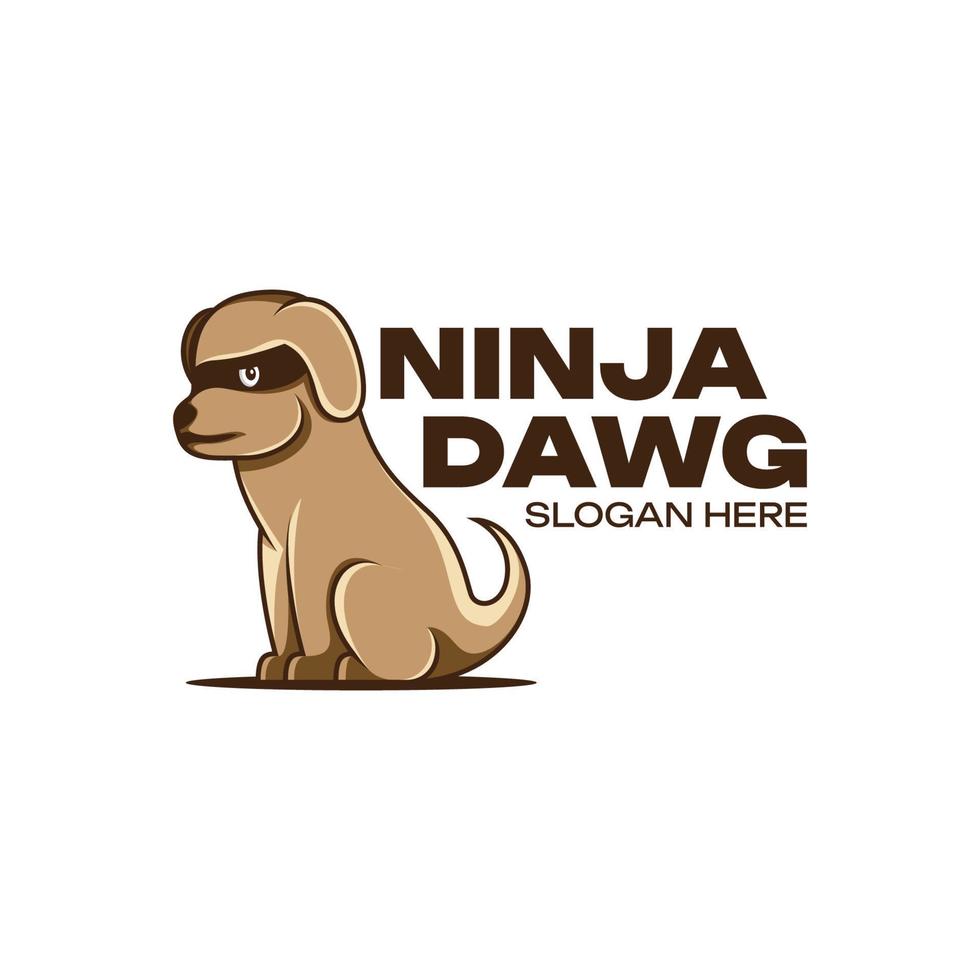 Ninja hond mascotte tekenfilm logo vector