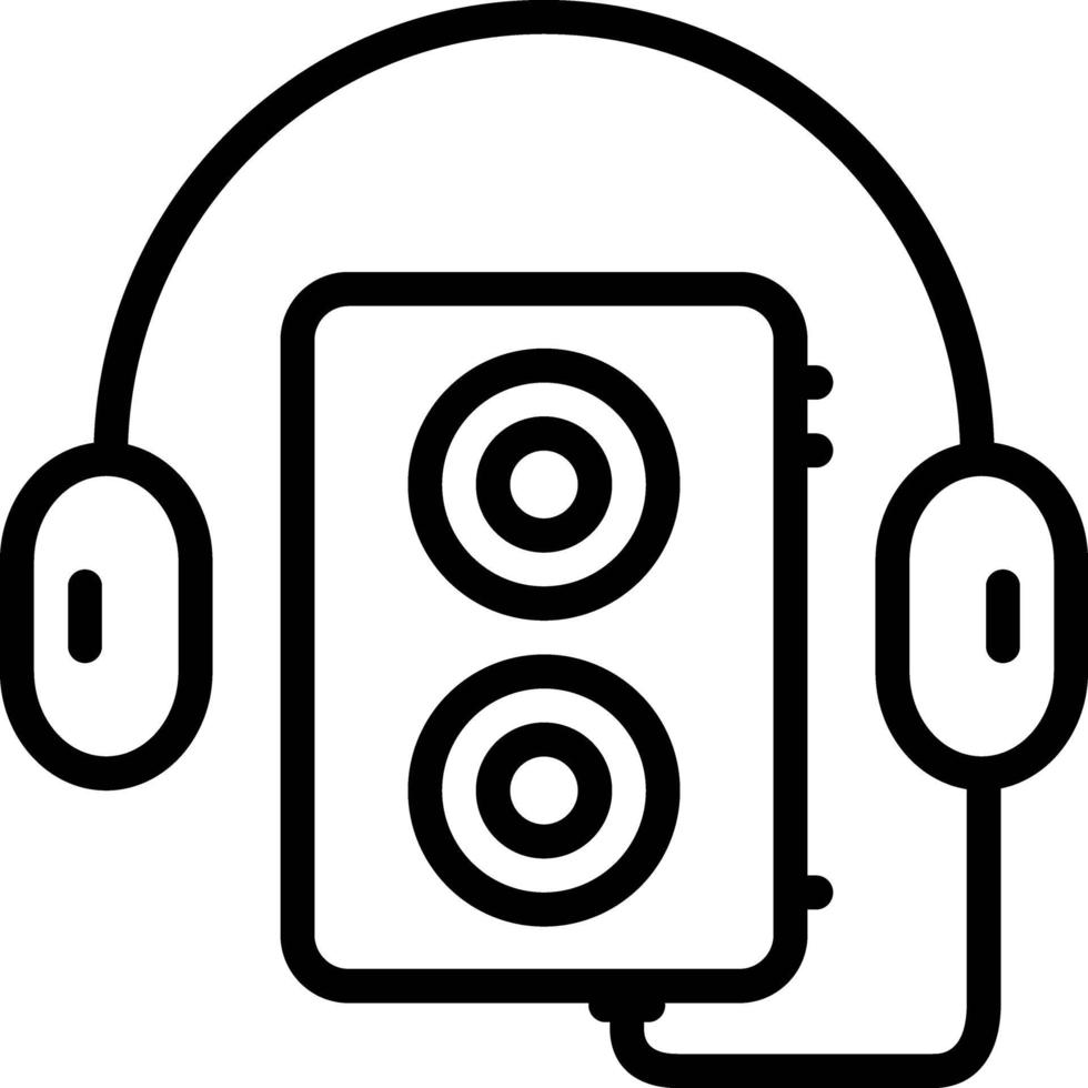 lijnpictogram voor walkman vector