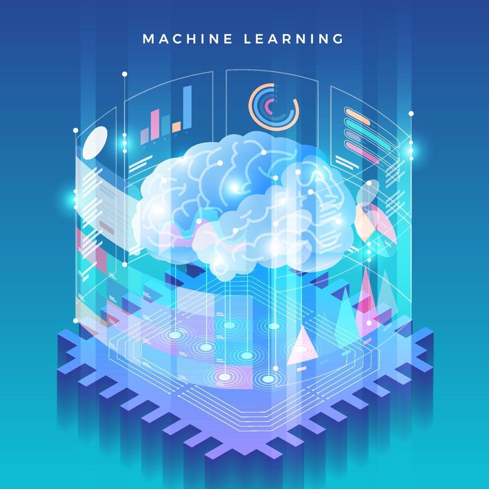 machine learning-technologie vector