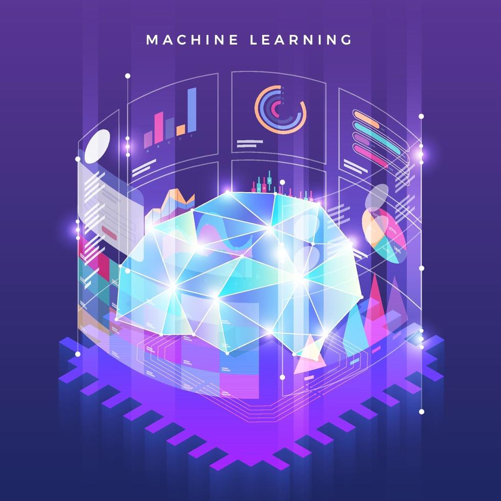 machine learning-technologie vector