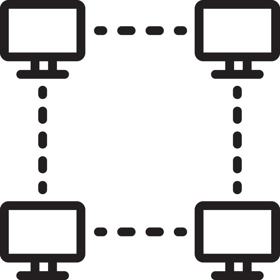 lijnpictogram voor peer-to-peer vector