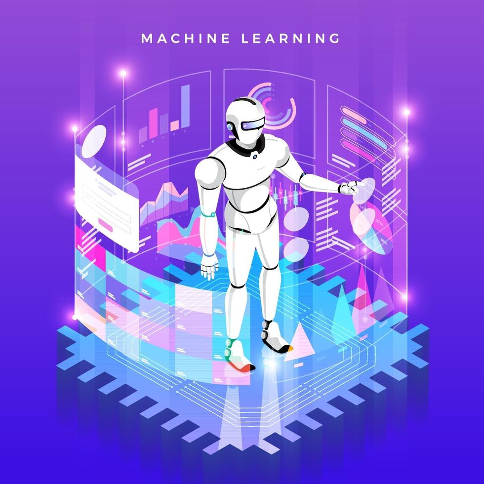 machine learning-technologie vector