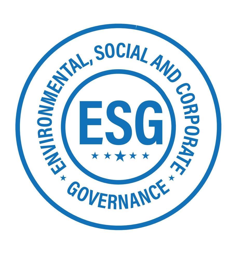 'milieu sociaal en zakelijke bestuur' esg vector postzegel