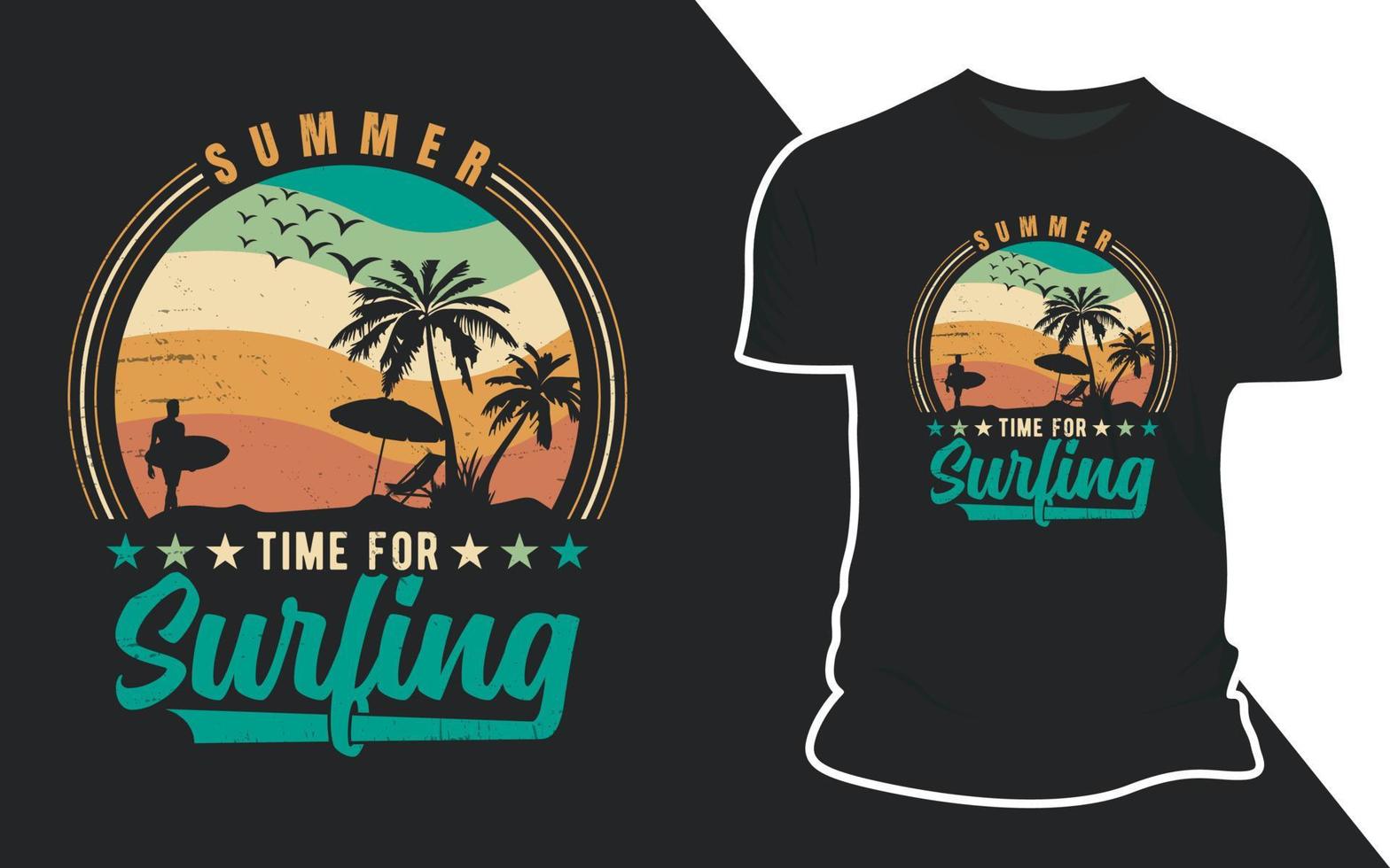 retro zomer surfing t overhemd vector ontwerp