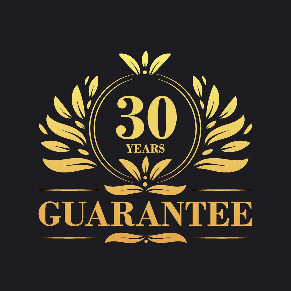 30 jaren garantie logo vector, 30 jaren garantie teken symbool vector