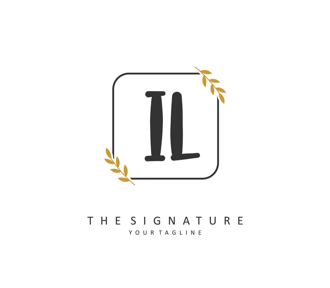 il eerste brief handschrift en handtekening logo. een concept handschrift eerste logo met sjabloon element. vector