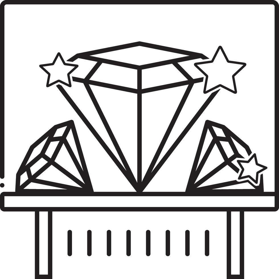 lijn pictogram voor diamant vector