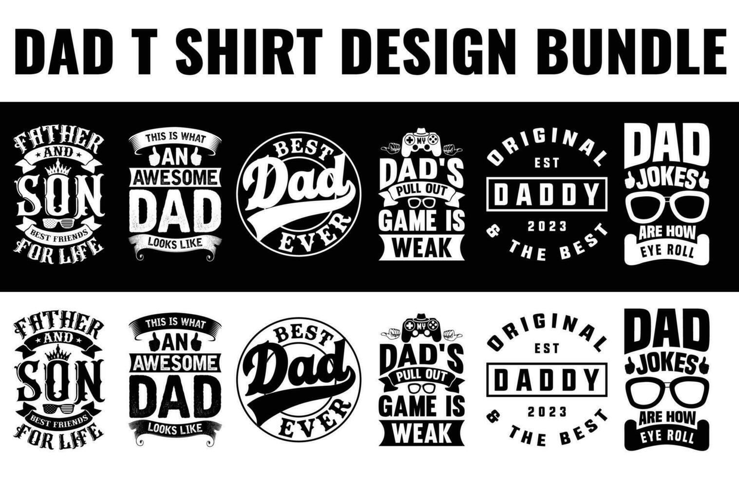pa, papa, vader dag t overhemd ontwerp bundel vrij dwonload vector