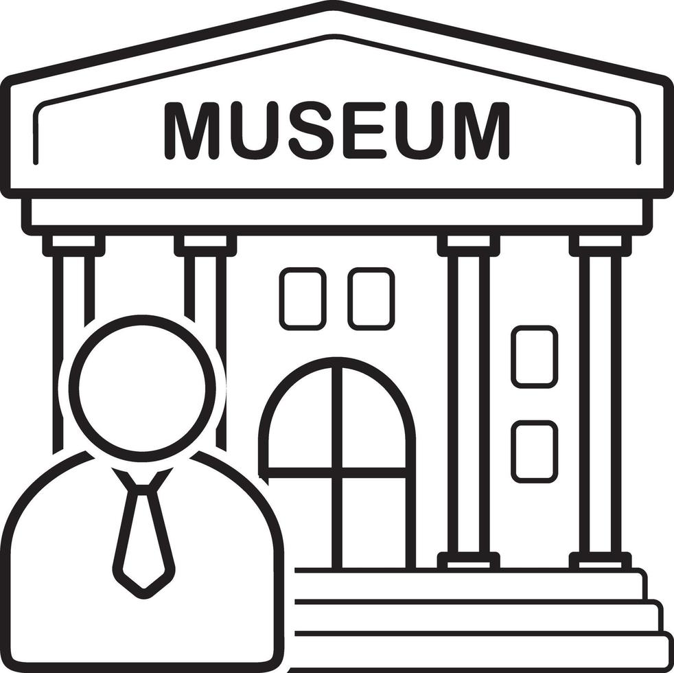 lijnpictogram voor museum vector